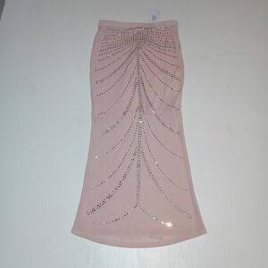 Elegant Pink Skirt with Silver Accents size medium